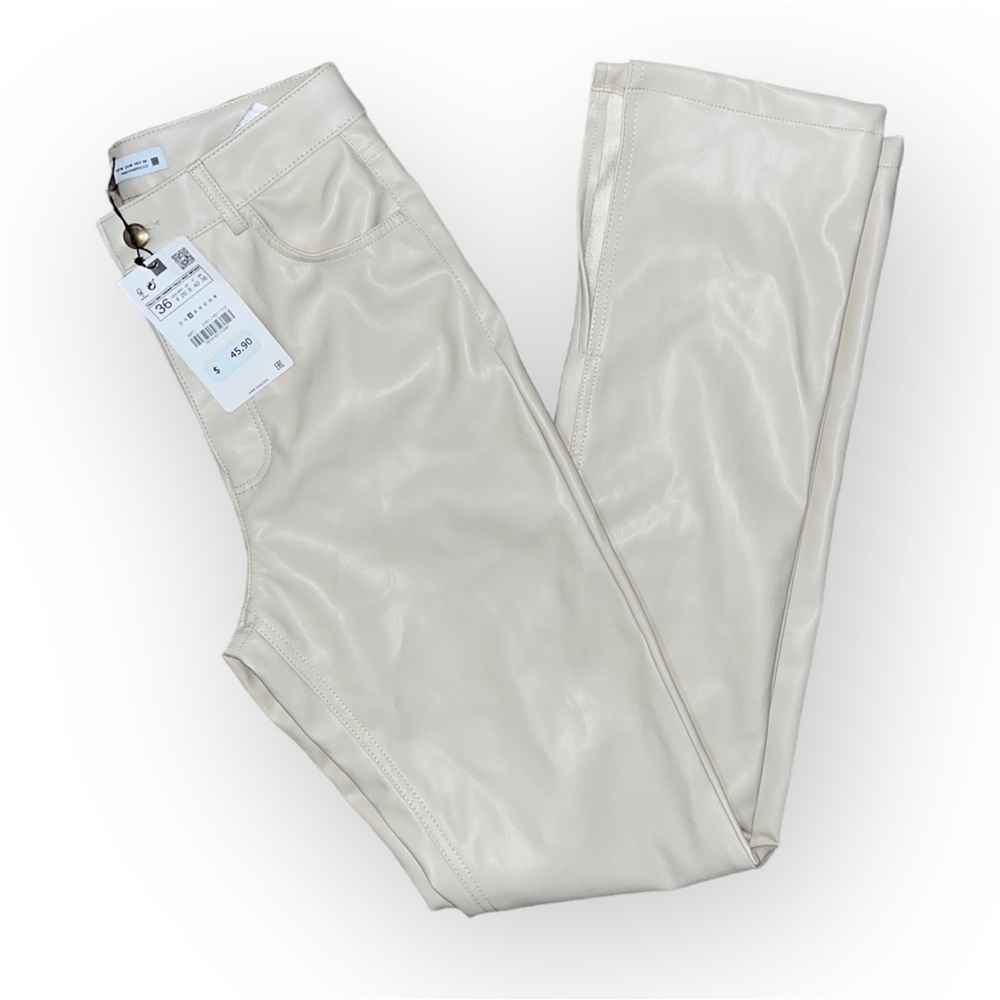 Zara faux leather slit slim pants